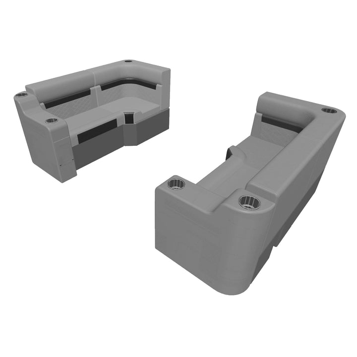 Wise DLX Series Pontoon - 28" Bench w/ Corner & Arm Rest Package Boatseats Marble • Reef Stone 