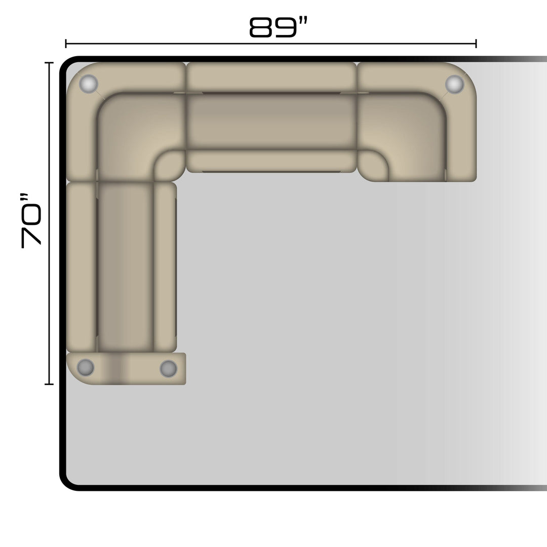 Wise DLX Series Pontoon - Small Rear L Package 4 Boatseats Neutral • Meteor 