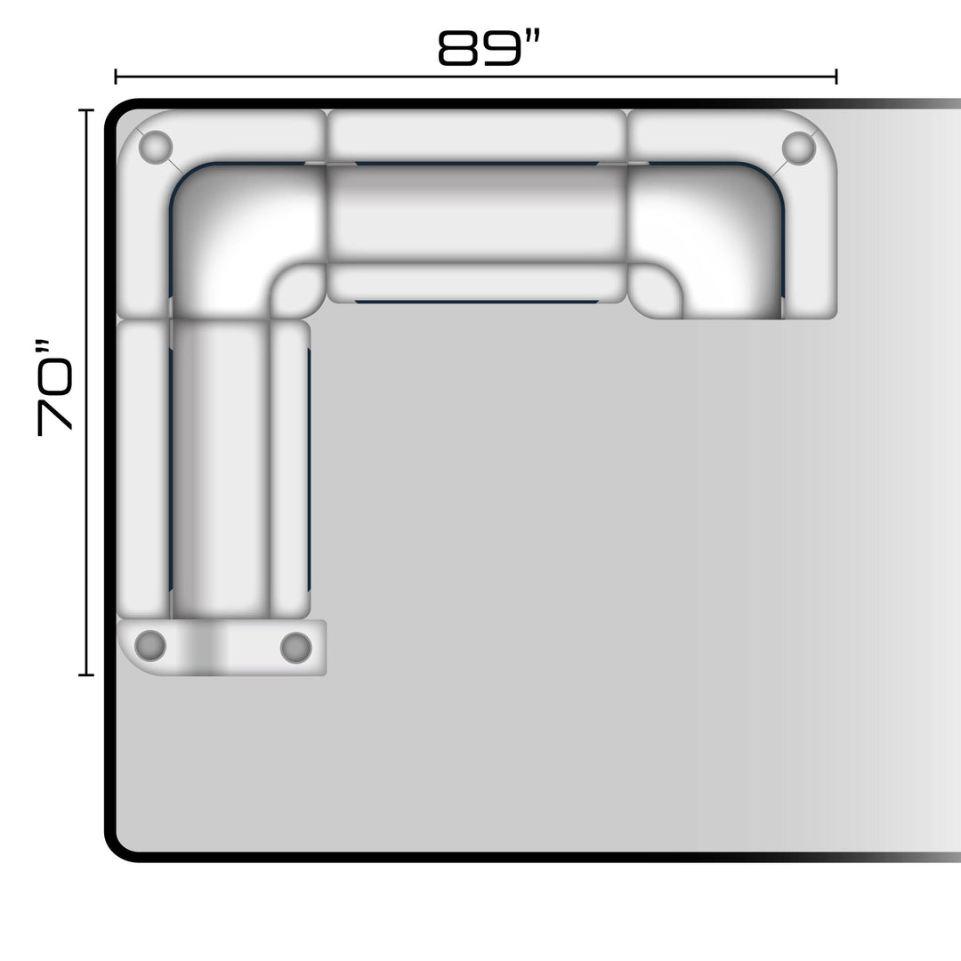 Wise DLX Series Pontoon - Small Rear L Package 4 Boatseats White • Mariner Blue 