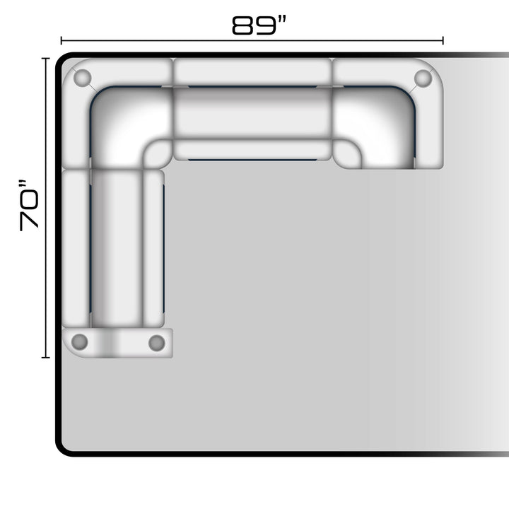Wise DLX Series Pontoon - Small Rear L Package 4 Boatseats White • Mariner Blue 