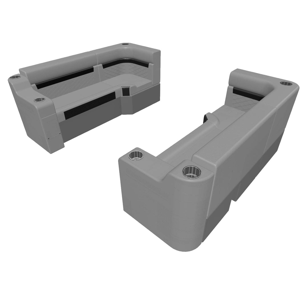 Wise DLX Series Pontoon - 37" Bench w/ Corner & Arm Rest Package Boatseats Marble • Reef Stone 