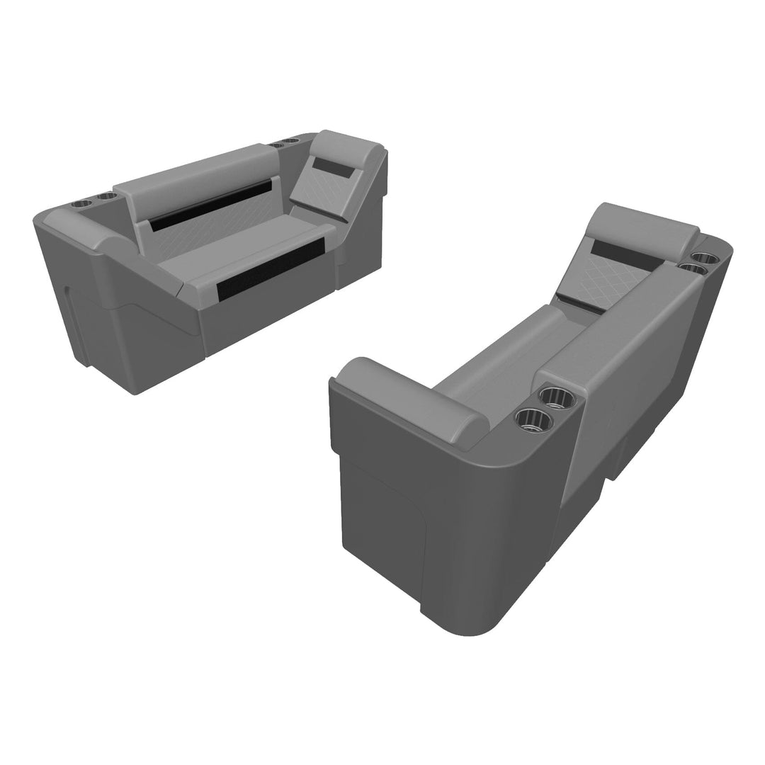 Wise DLX Series Pontoon - 37" Bench w/ Double Lean Backs Package Boatseats Marble • Reef Stone 