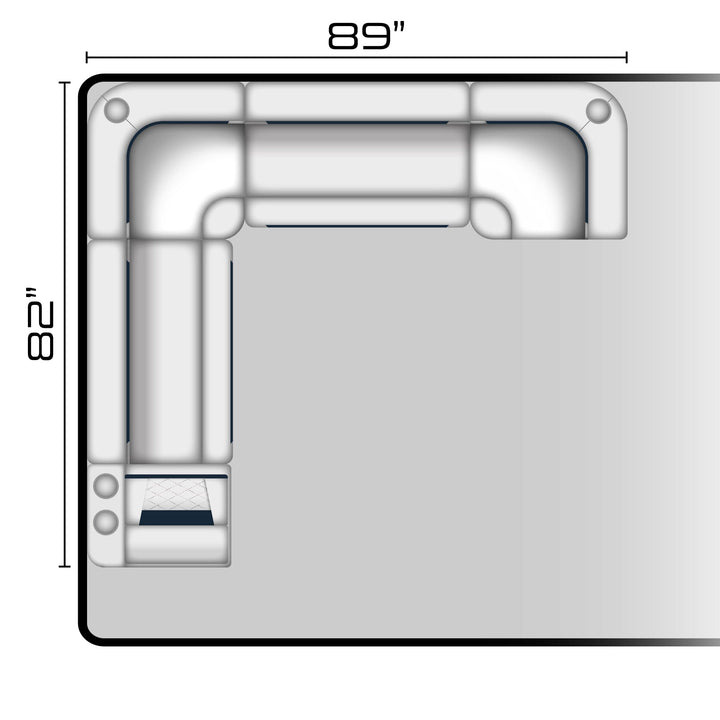 Wise DLX Series Pontoon - Large Rear L Package 7 Boatseats White • Mariner Blue 