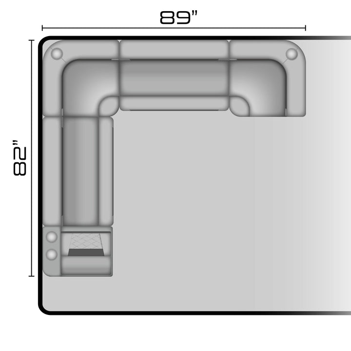 Wise DLX Series Pontoon - Large Rear L Package 7 Boatseats Marble • Reef Stone 