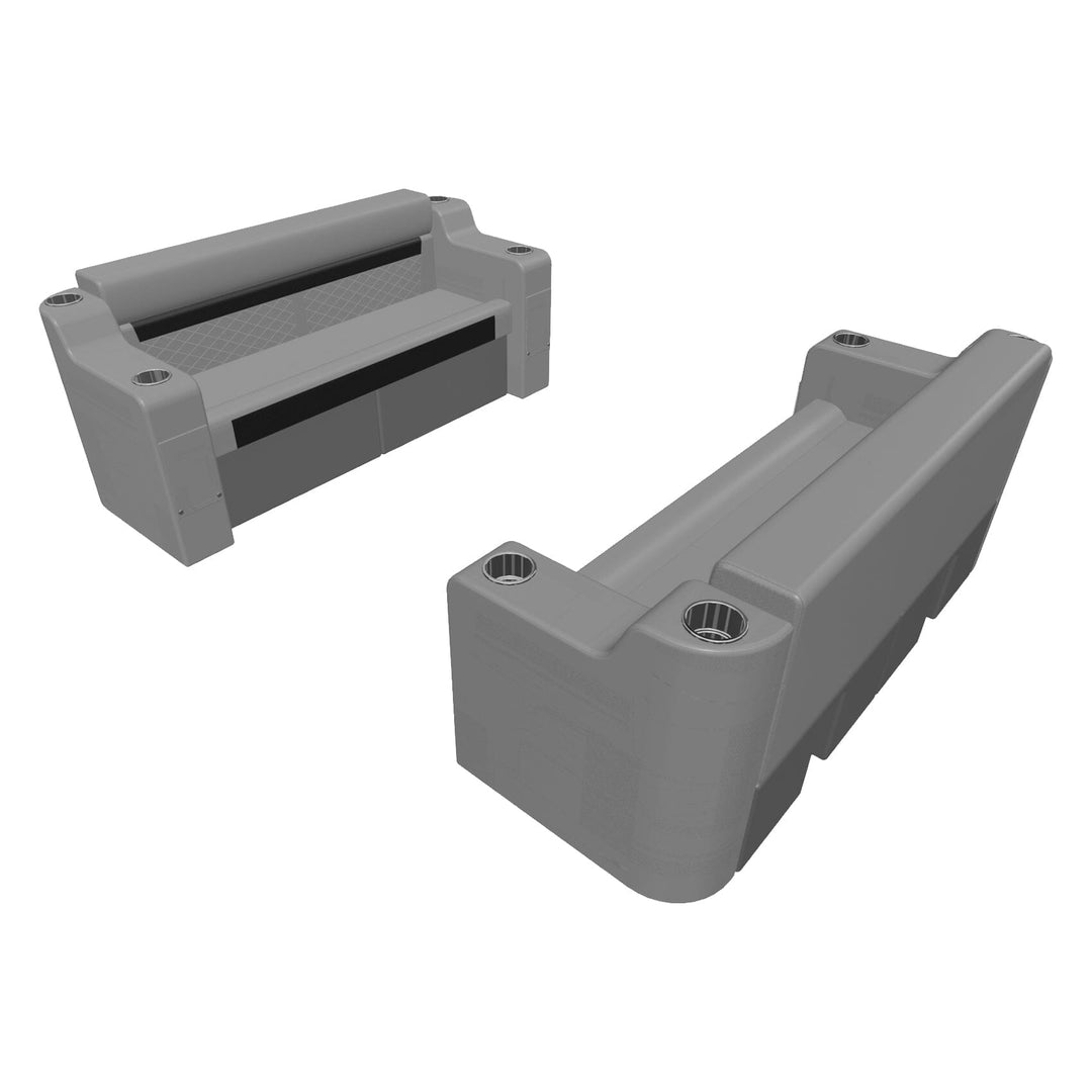 Wise DLX Series Pontoon - 55" Bench w/ Double Arm Rests Package Boatseats Marble • Reef Stone 