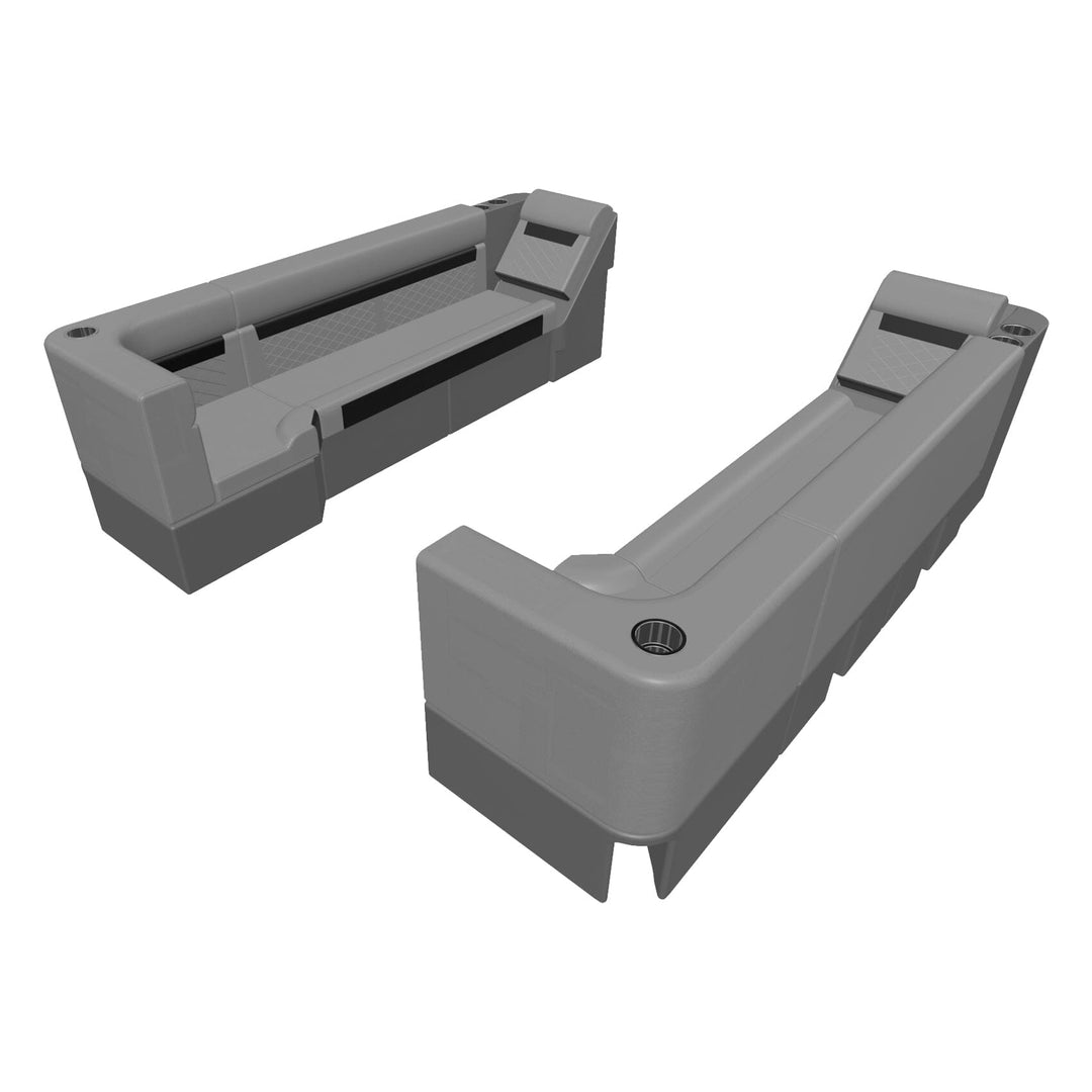 Wise DLX Series Pontoon - 55" Bench w/ Corner & Lean Back Package Boatseats Marble • Reef Stone 