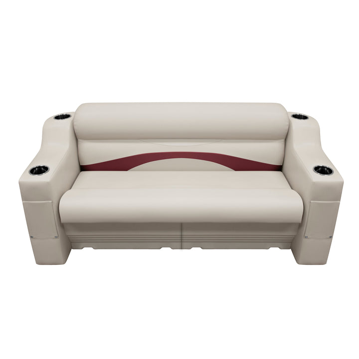 Wise Pontoon Front Rail Couch Set | 70" Wide pontoon WISE MARINE Platinum • Dark Red 