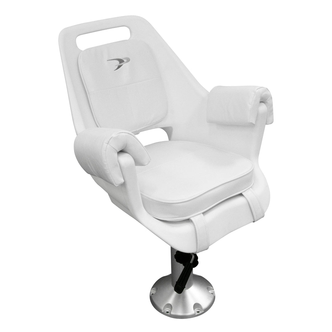Wise 8WD007-6-710 Deluxe Pilot Chair & Cushions w/ Adjustable Pedestal & Seat Slide Mount Offshore Seating Boatseats Pilot Chair w/ Adj Pedestal & Seat Slide 