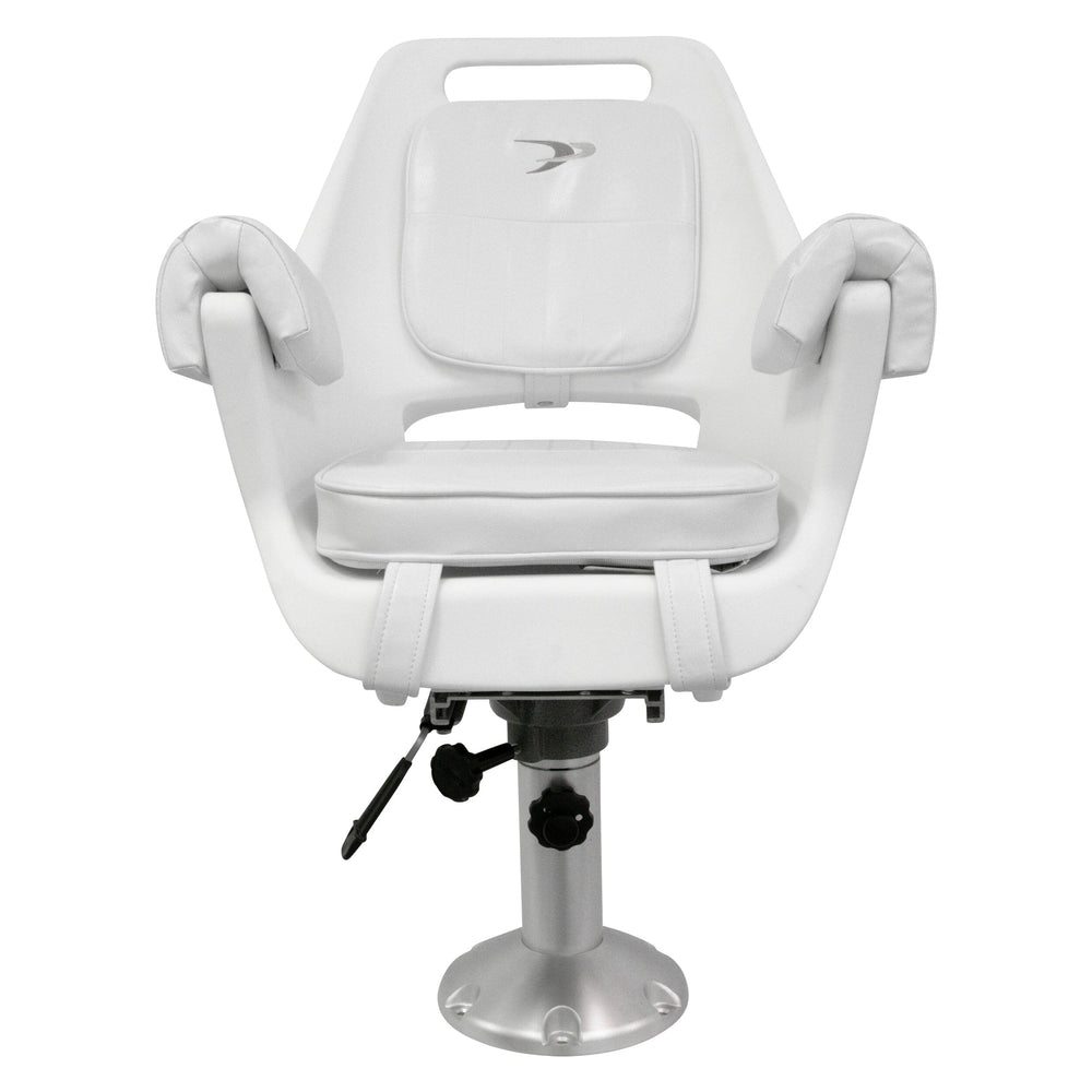 Wise 8WD007-6-710 Deluxe Pilot Chair & Cushions w/ Adjustable Pedestal & Seat Slide Mount Offshore Seating Boatseats 