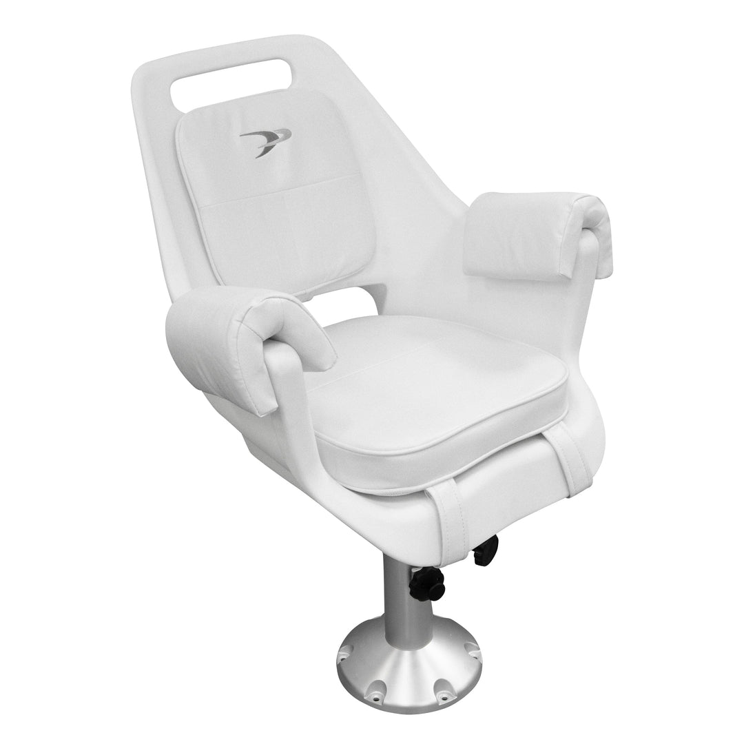 Wise 8WD007-7-710 Deluxe Pilot Chair & Cushions w/ Adjustable Pedestal & Spider Mount Offshore Seating Boatseats Pilot Chair w/ Adj Pedestal & Seat Spider 