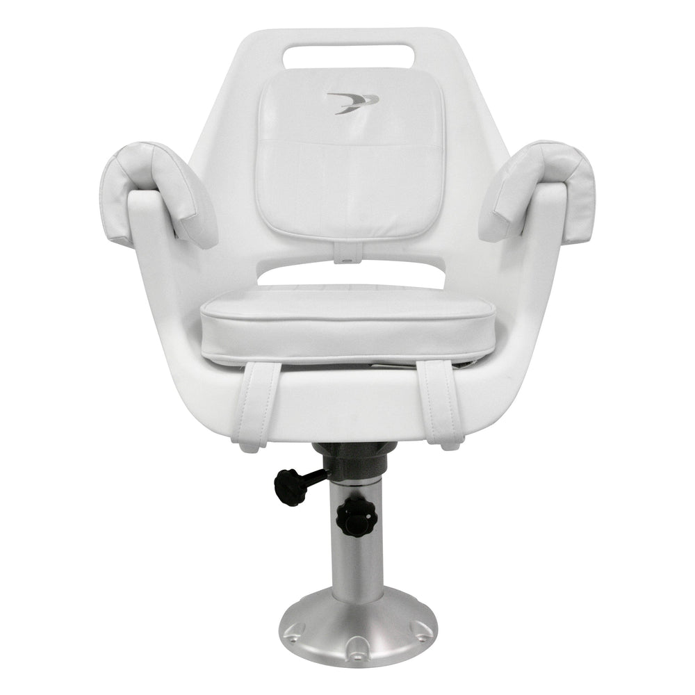Wise 8WD007-7-710 Deluxe Pilot Chair & Cushions w/ Adjustable Pedestal & Spider Mount Offshore Seating Boatseats 