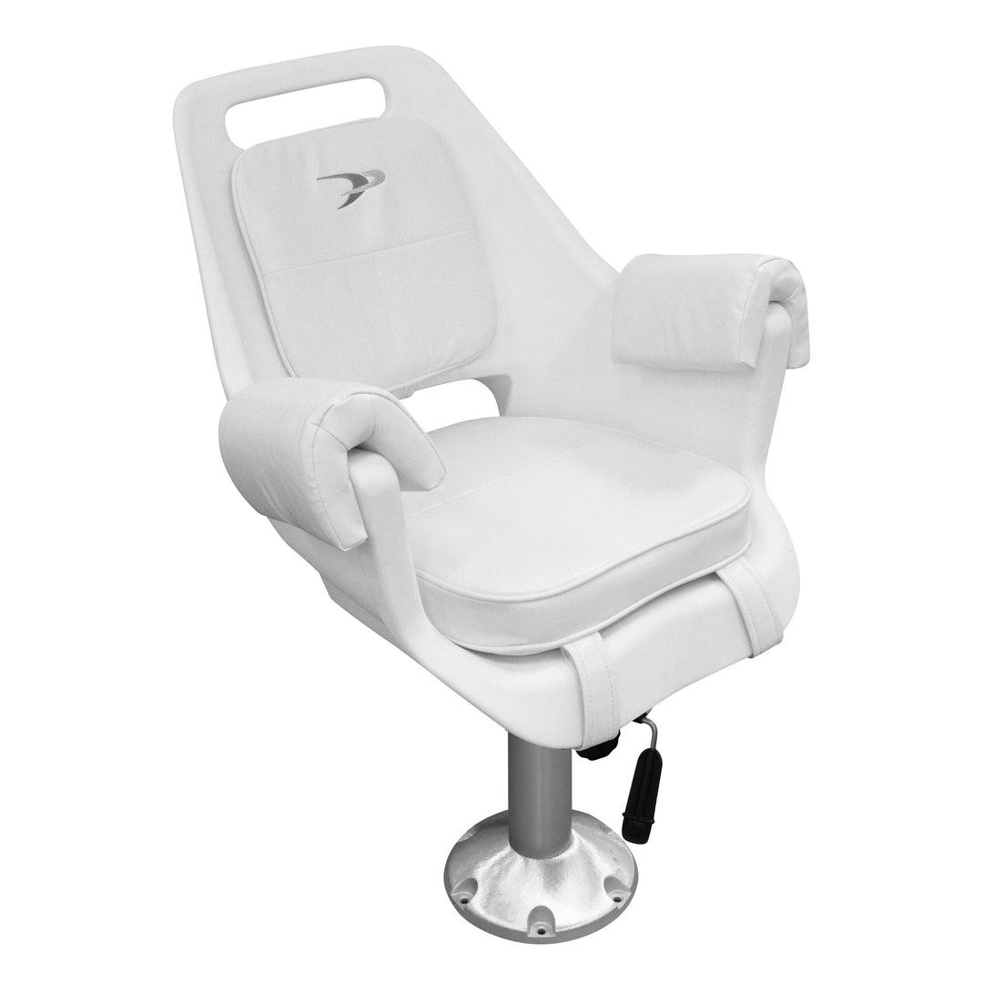 Wise 8WD007-710 Deluxe Pilot Chair & Cushions w/ 15" Fixed Pedestal & Seat Slide Mount Offshore Seating Boatseats Pilot Chair w/ Fixed Pedestal & Seat Slide 