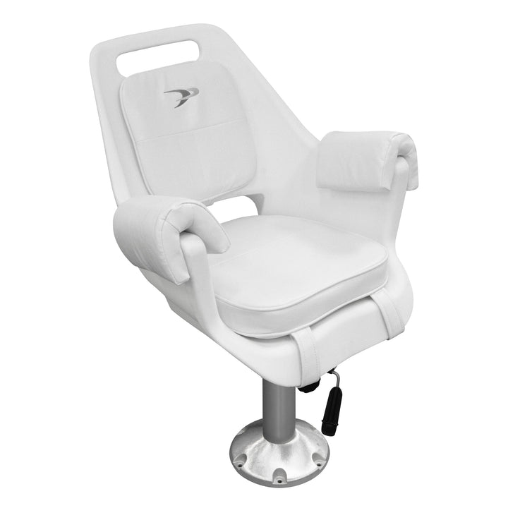 Wise 8WD007-710 Deluxe Pilot Chair & Cushions w/ 15" Fixed Pedestal & Seat Slide Mount Offshore Seating Boatseats Pilot Chair w/ Fixed Pedestal & Seat Slide 