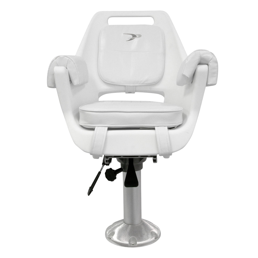 Wise 8WD007-710 Deluxe Pilot Chair & Cushions w/ 15" Fixed Pedestal & Seat Slide Mount Offshore Seating Boatseats 