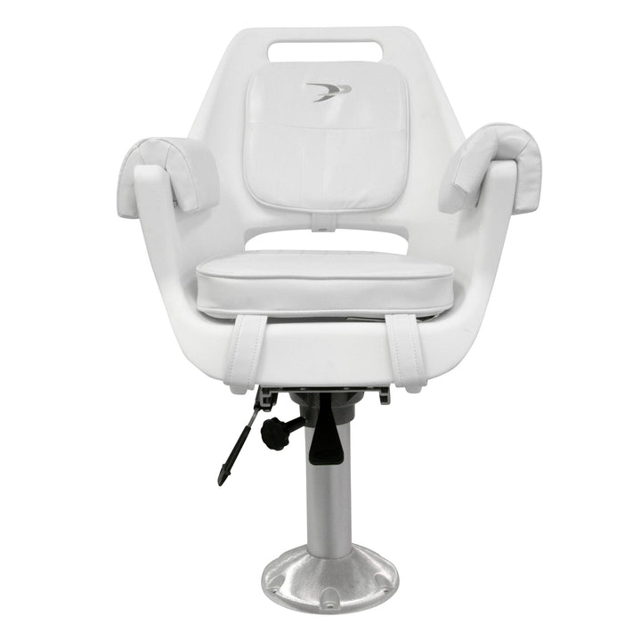 Wise 8WD007-710 Deluxe Pilot Chair & Cushions w/ 15" Fixed Pedestal & Seat Slide Mount Offshore Seating Boatseats 