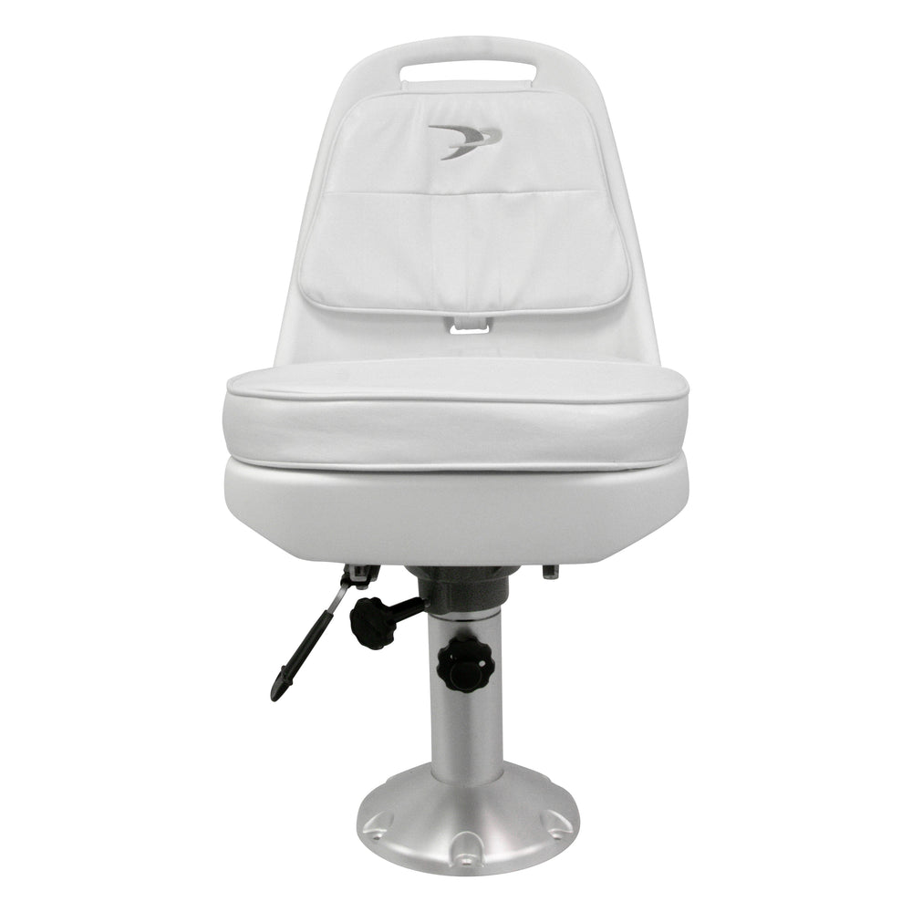 Wise 8WD013-6-710 Standard Pilot Chair & Cushions w/ Adjustable Pedestal & Seat Slide Mount Offshore Seating Boatseats 