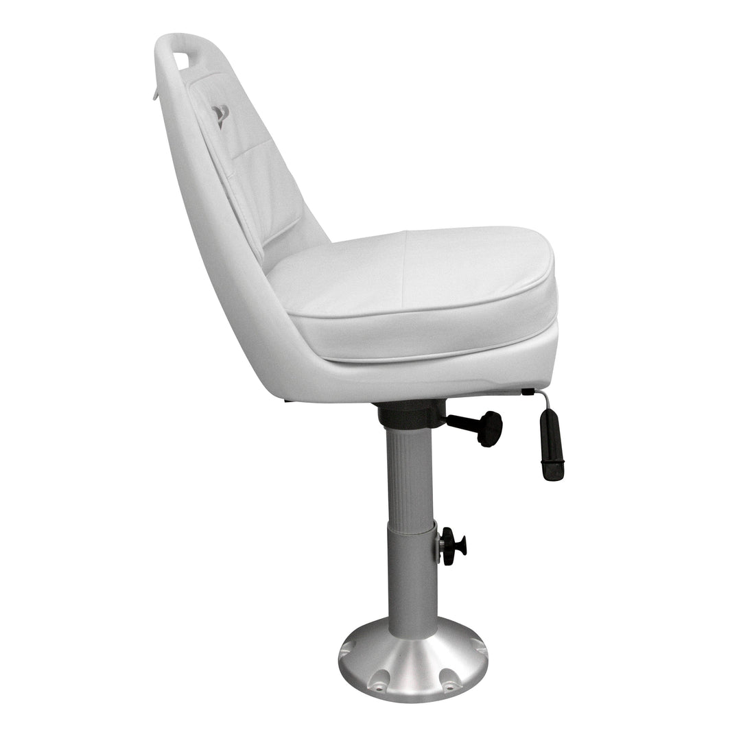 Wise 8WD013-6-710 Standard Pilot Chair & Cushions w/ Adjustable Pedestal & Seat Slide Mount Offshore Seating Boatseats 