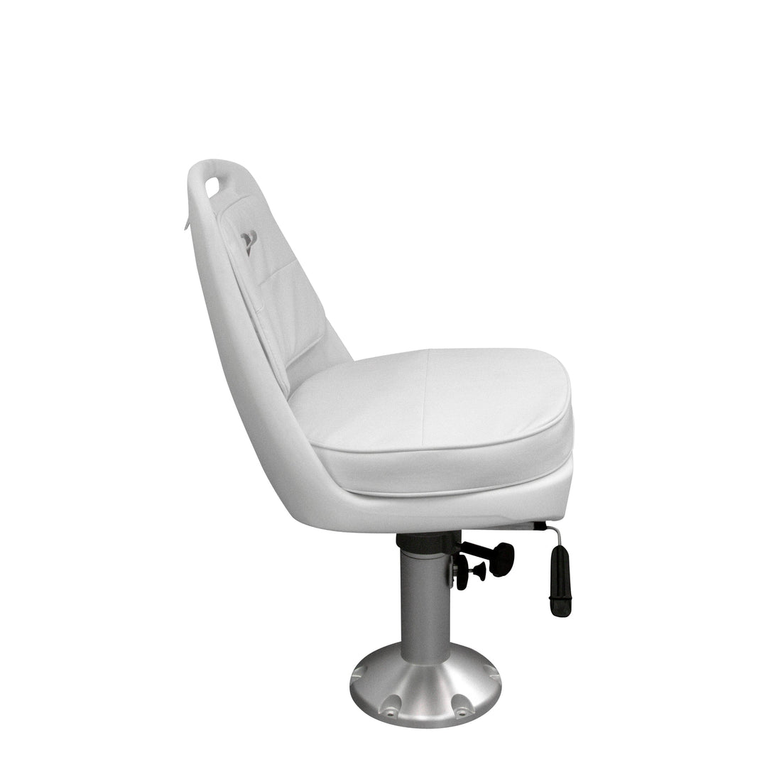 Wise 8WD013-6-710 Standard Pilot Chair & Cushions w/ Adjustable Pedestal & Seat Slide Mount Offshore Seating Boatseats 