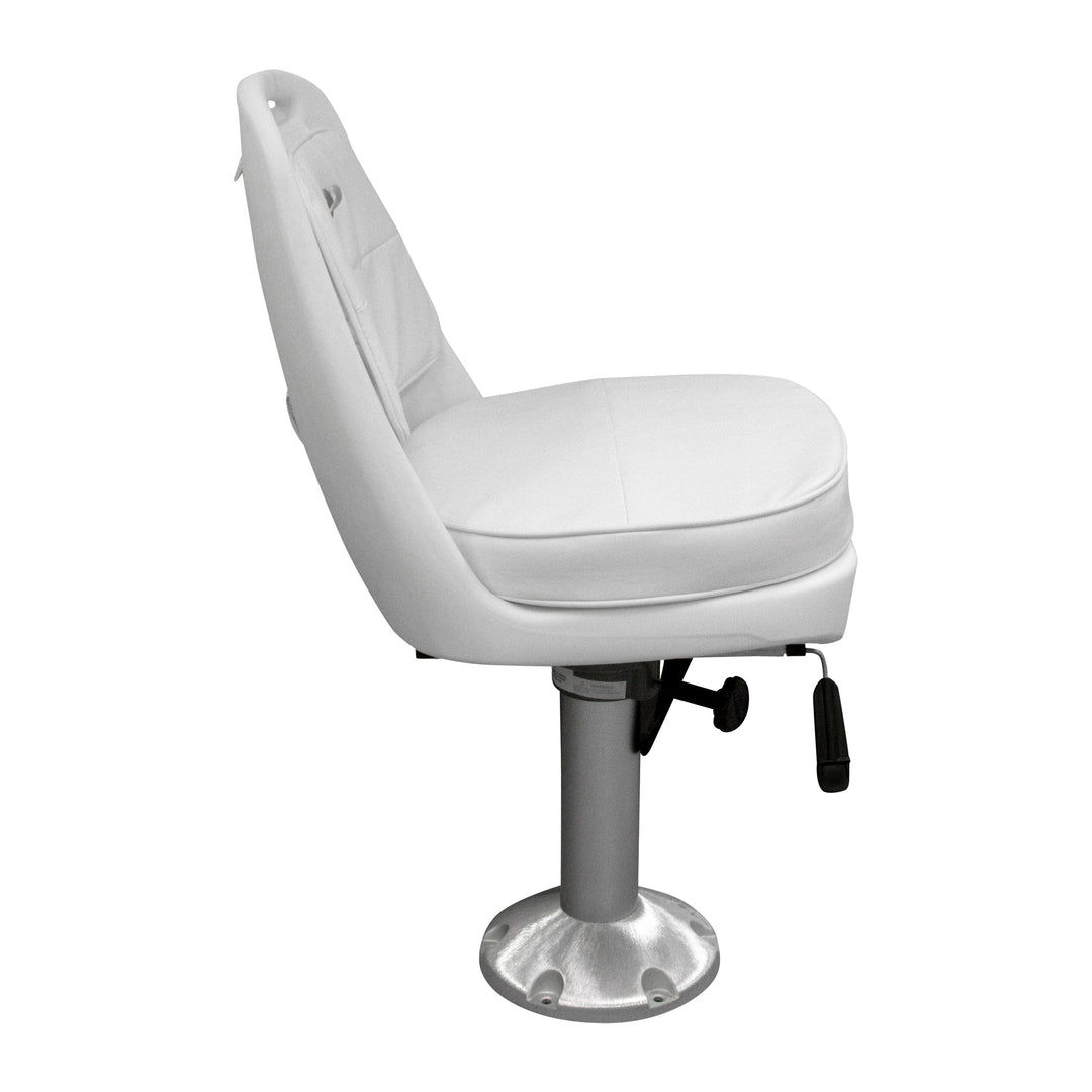 Wise 8WD013-710 Standard Pilot Chair & Cushions w/ 15" Fixed Pedestal & Seat Slide Mount Offshore Seating Boatseats 