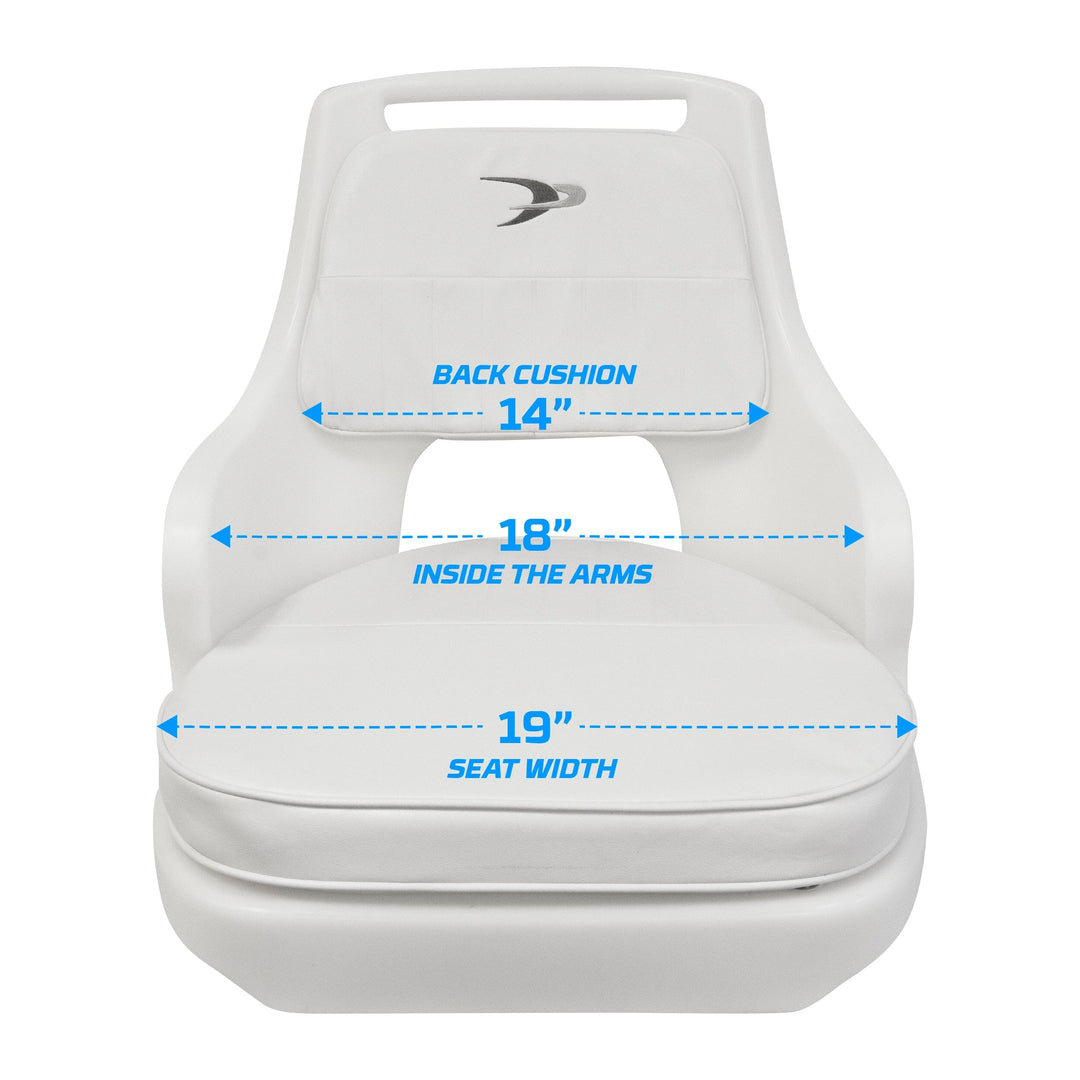 Wise 8WD015-710 Standard Pilot Chair & Cushions w/ 15" Fixed Pedestal & Seat Slide Mount Offshore Seating Boatseats 