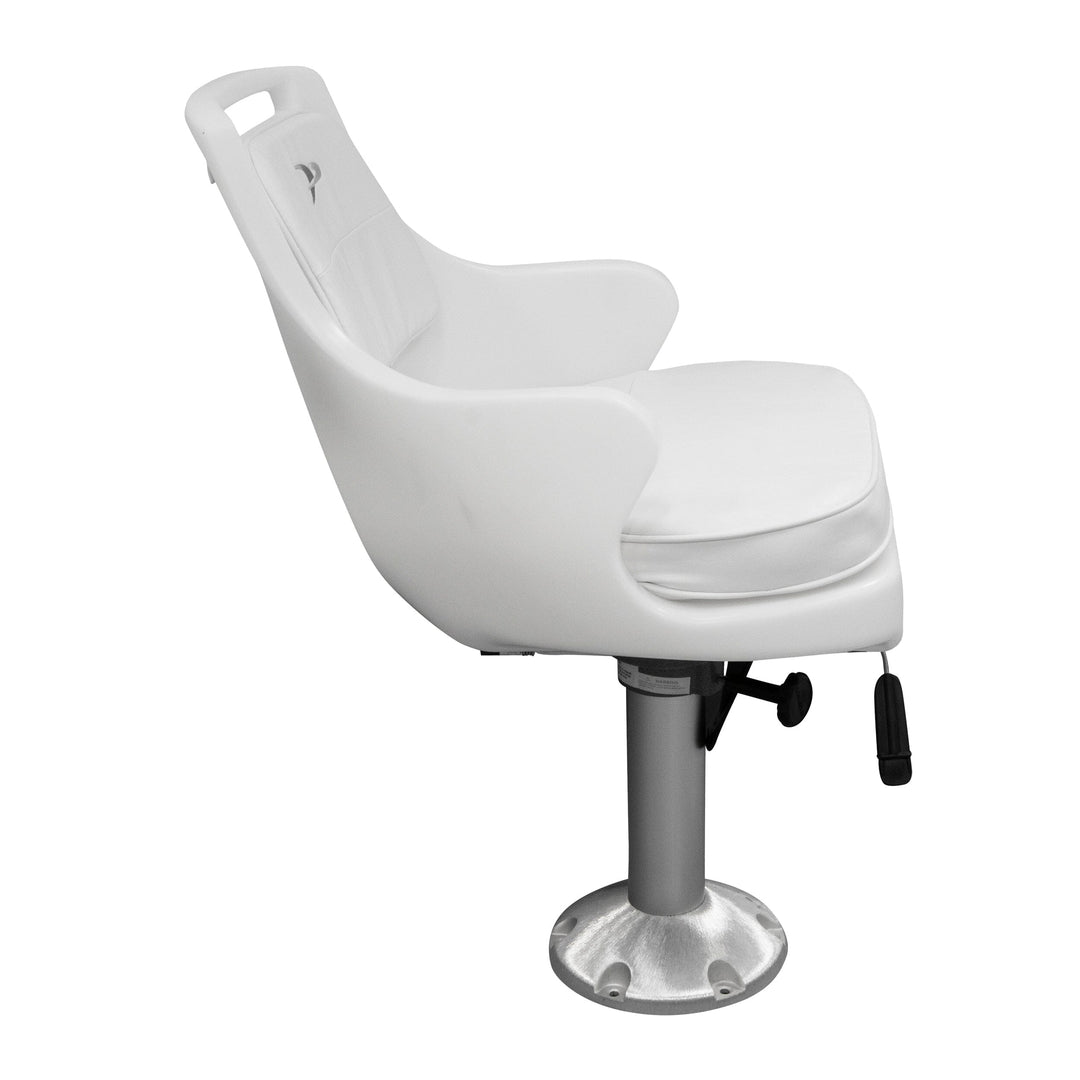 Wise 8WD015-710 Standard Pilot Chair & Cushions w/ 15" Fixed Pedestal & Seat Slide Mount Offshore Seating Boatseats 