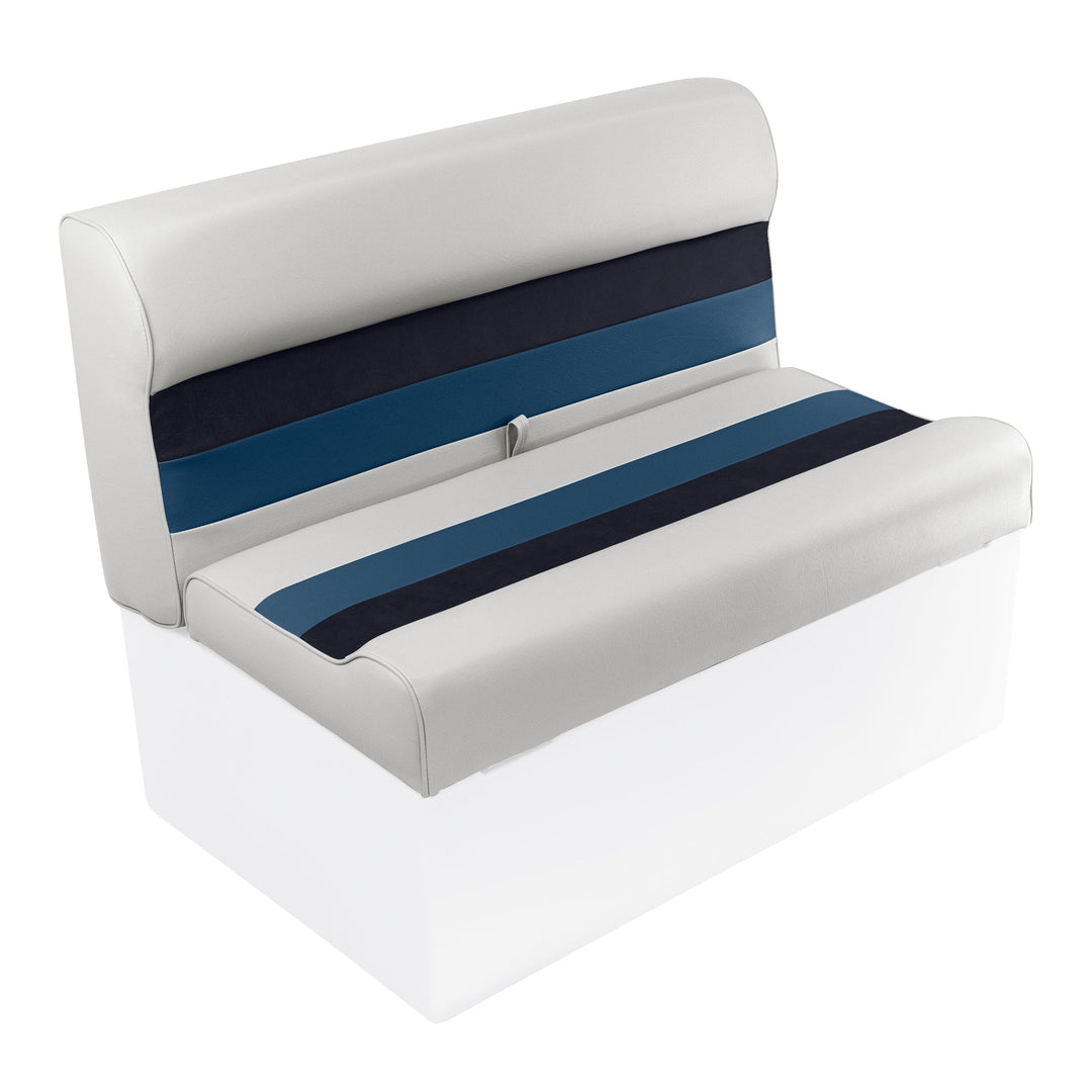 Wise 8WD100 Deluxe Series Pontoon 37" Bench Cushion Set Deluxe Cushion Sets Wise Pontoon White • Navy • Blue 