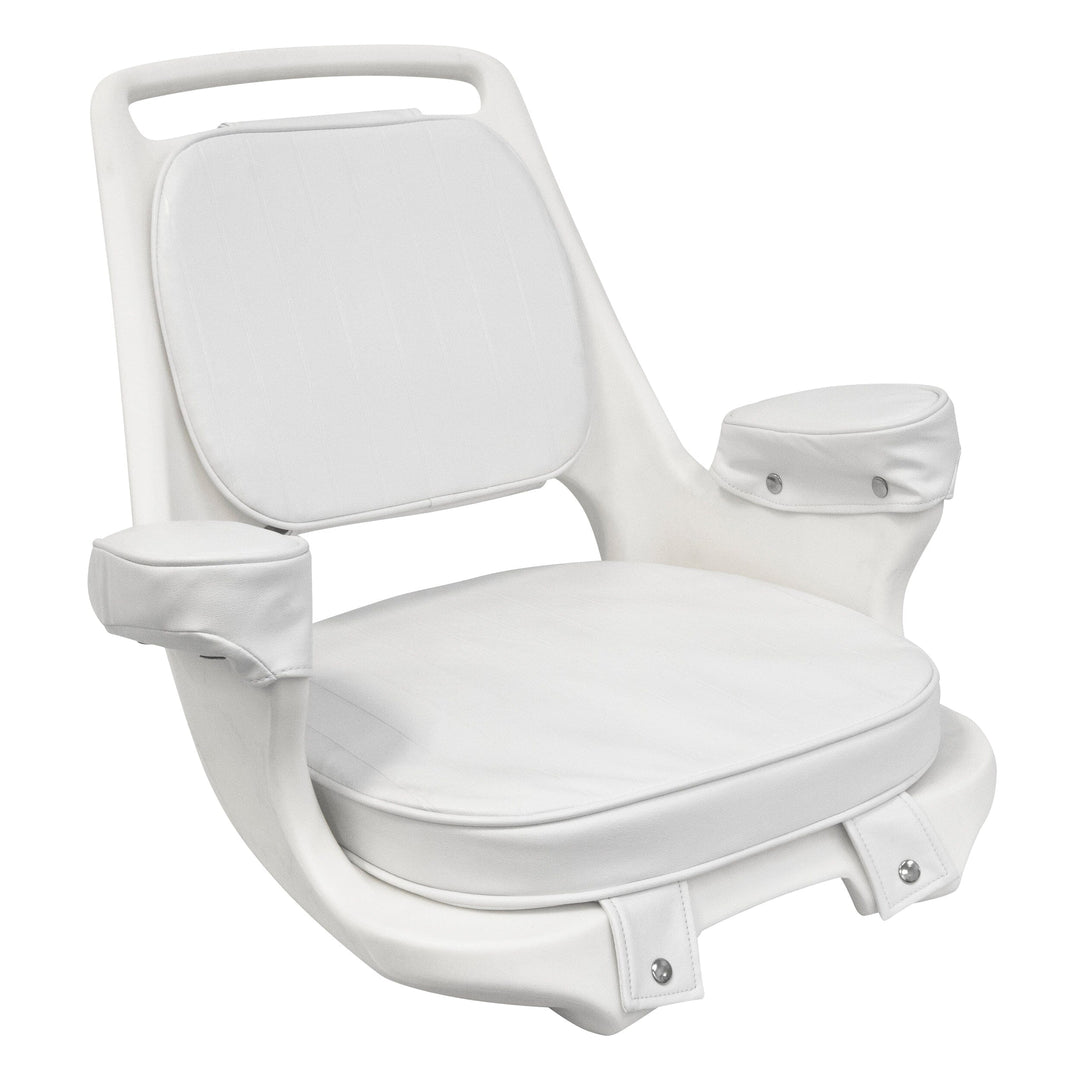 Wise 8WD1007 Captains Chair w/ Armrests Offshore Seating Boatseats White 