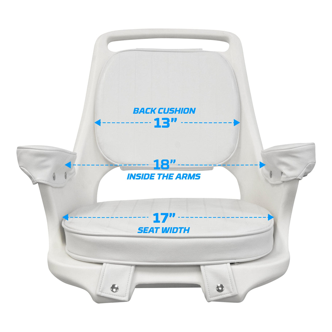 Wise 8WD1007-7-710 Captains Chair & Cushions w/ Adjustable Pedestal & Seat Spider Mount Offshore Seating Boatseats 