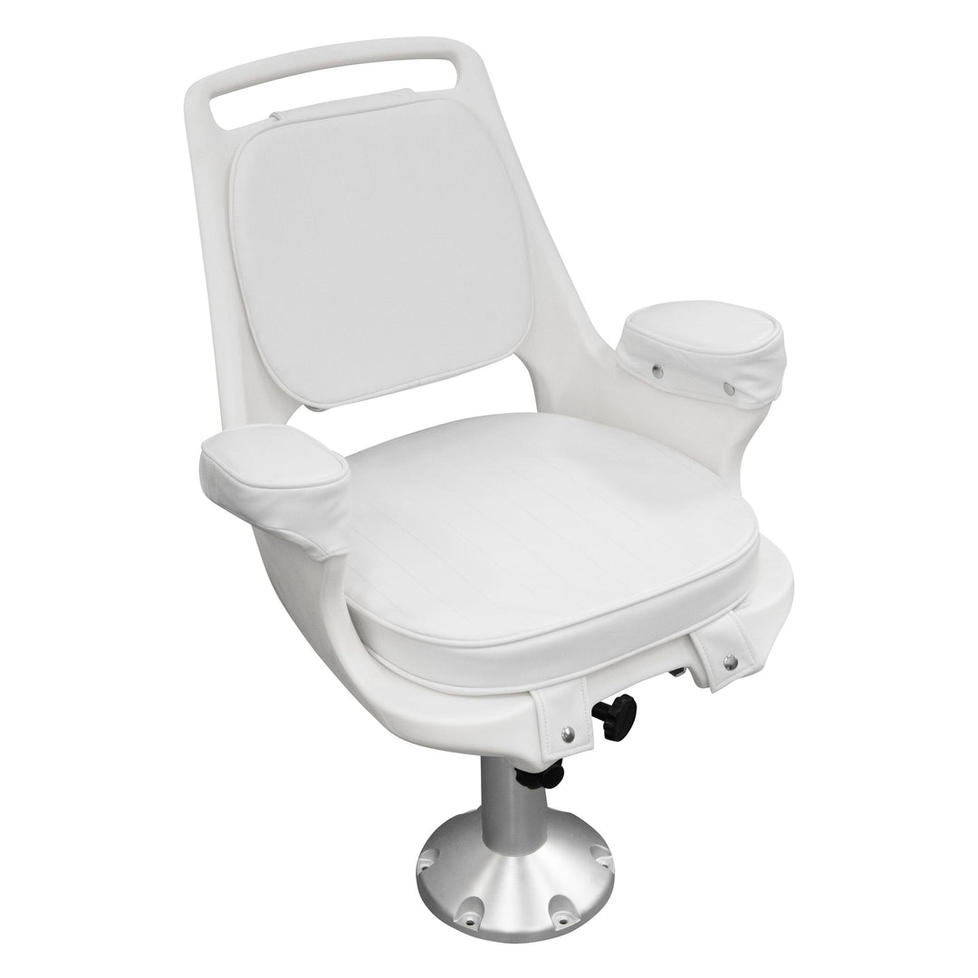 Wise 8WD1007-7-710 Captains Chair & Cushions w/ Adjustable Pedestal & Seat Spider Mount Offshore Seating Boatseats Captains Chair w/ Adj Pedestal & Seat Spider 