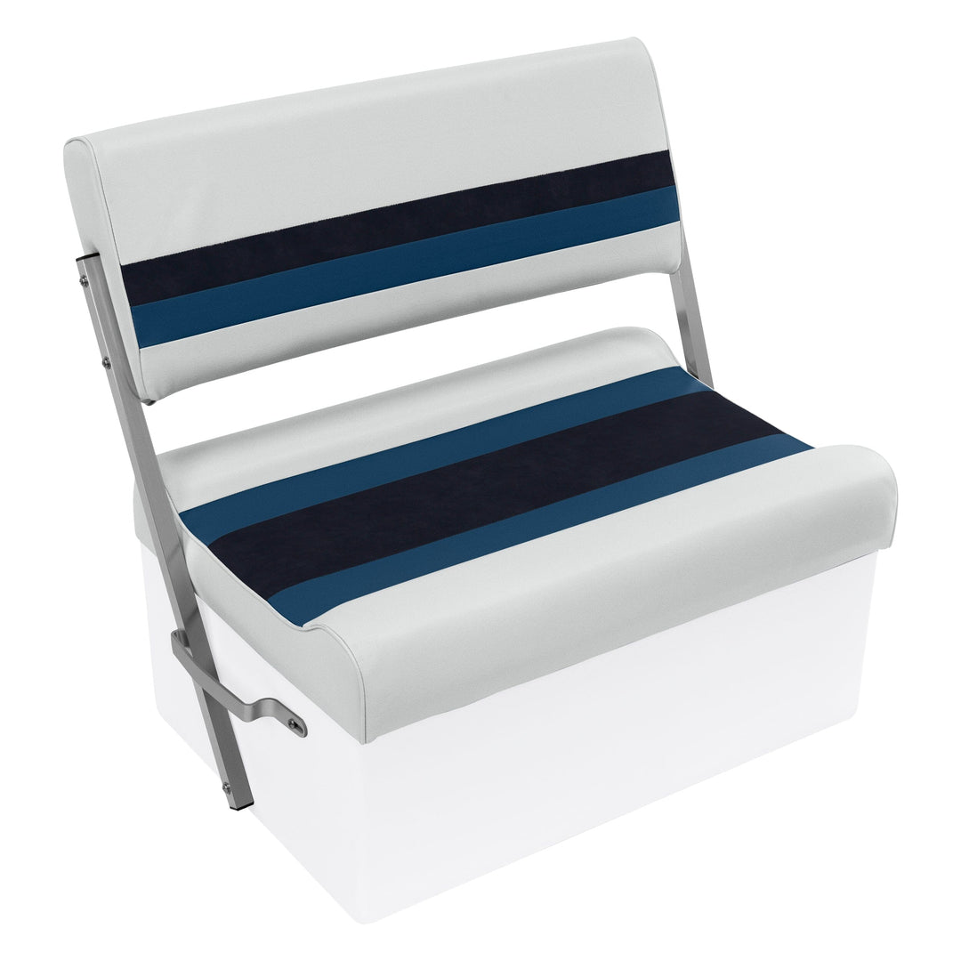 Wise 8WD125FF Deluxe Series Pontoon Flip Flop Seat Cushion Set Deluxe Cushion Sets Wise Pontoon White • Navy • Blue 