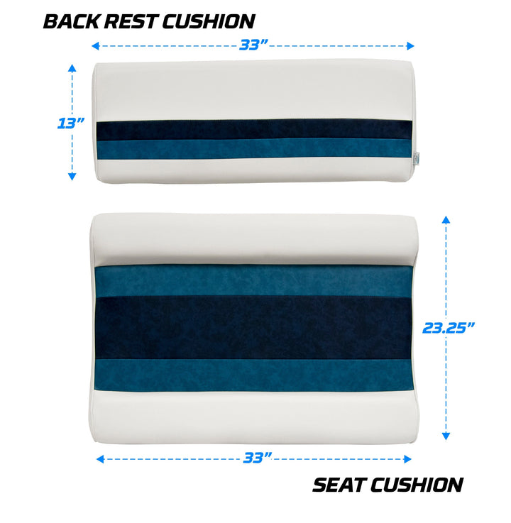 Wise 8WD125FF Deluxe Series Pontoon Flip Flop Seat Cushion Set Deluxe Cushion Sets Wise Pontoon 