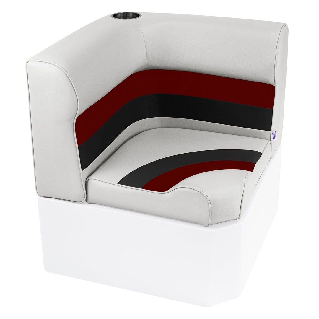 Wise 8WD133 Deluxe Series Pontoon Radius Corner Cushion Set Deluxe Cushion Sets Wise Pontoon White • Red • Charcoal 