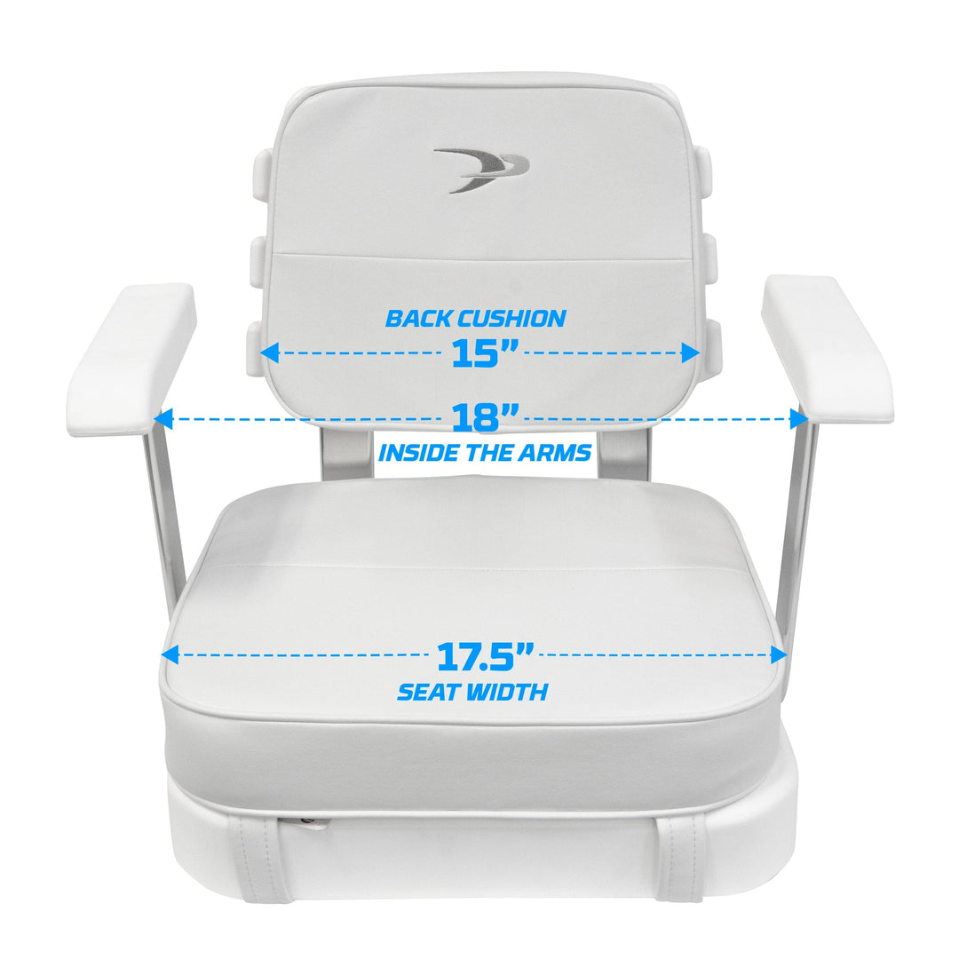 Wise 8WD562-710 Ladderback Helm & Cushions w/ 15" Fixed Pedestal & Seat Slide Mount Offshore Seating Boatseats 