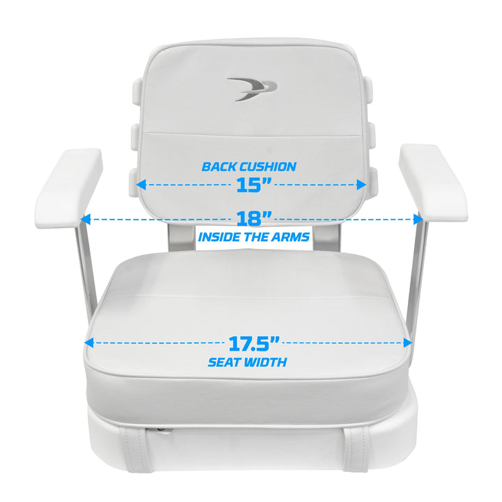 Wise 8WD562-710 Ladderback Helm & Cushions w/ 15" Fixed Pedestal & Seat Slide Mount Offshore Seating Boatseats 