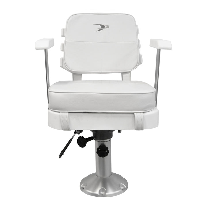 Wise 8WD562-6-710 Ladderback Helm & Cushions w/ Adjustable Pedestal & Seat Slide Mount Offshore Seating Boatseats 