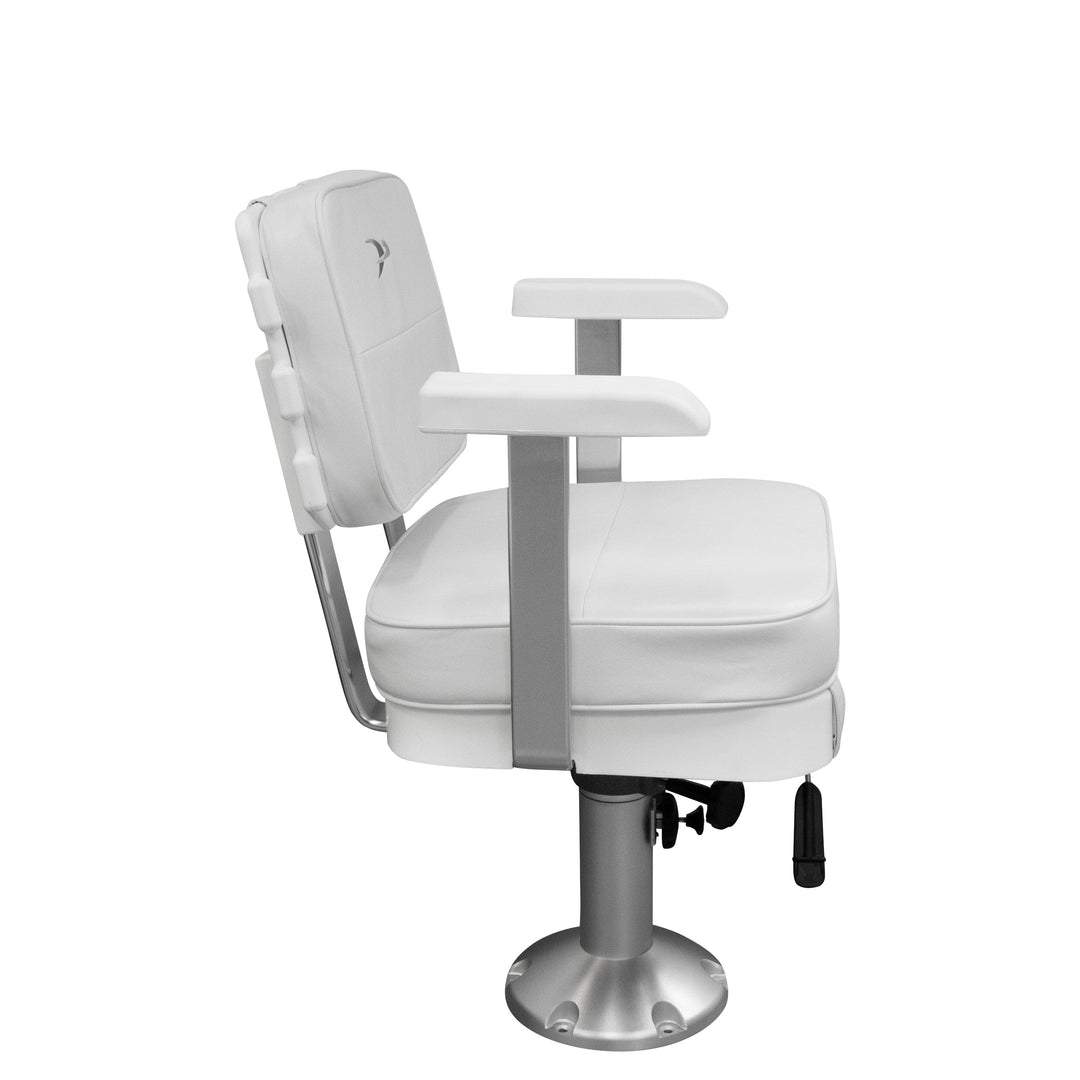 Wise 8WD562-6-710 Ladderback Helm & Cushions w/ Adjustable Pedestal & Seat Slide Mount Offshore Seating Boatseats 