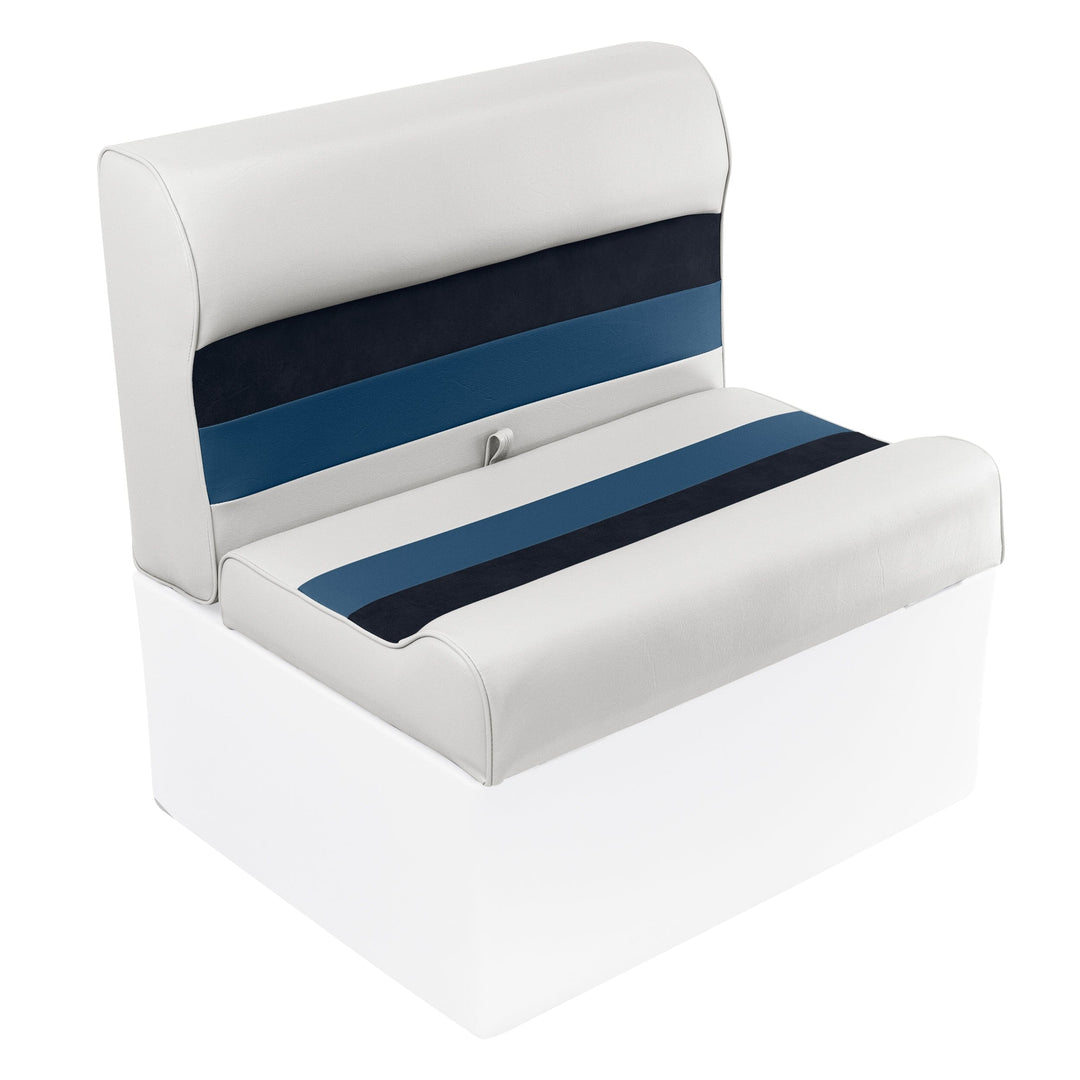 Wise 8WD95 Deluxe Series Pontoon 28" Bench Cushion Set Deluxe Cushion Sets Wise Pontoon White • Navy • Blue 