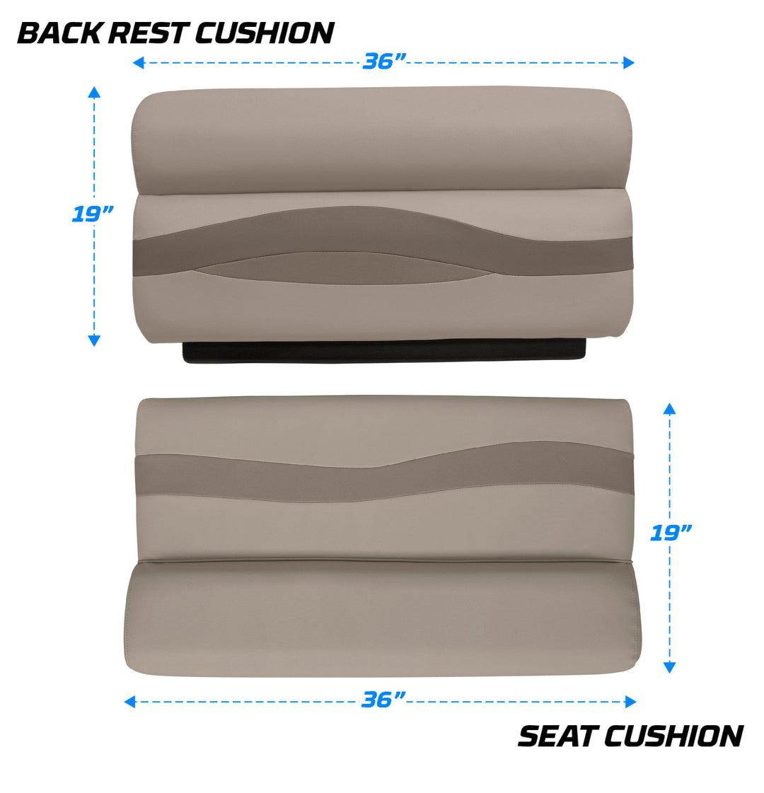 Wise BM1144-2 Premier Pontoon 36" Bench Cushion Set Premier Cushion Sets Wise Pontoon 