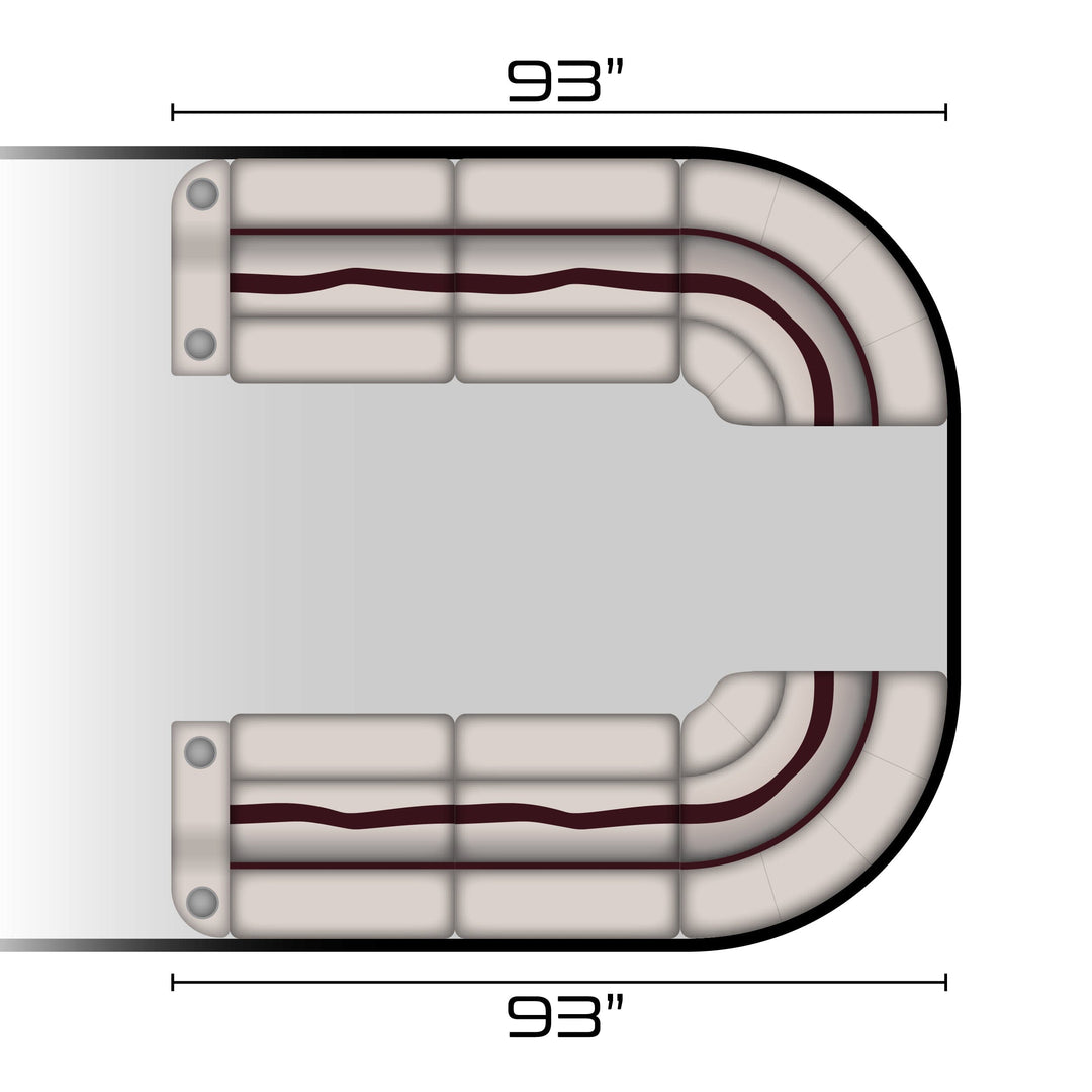 Wise Premier Series Cruiser Lounge Set - Platinum / Wineberry Boatseats 