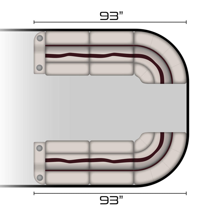 Wise Premier Series Cruiser Lounge Set - Platinum / Wineberry Boatseats 