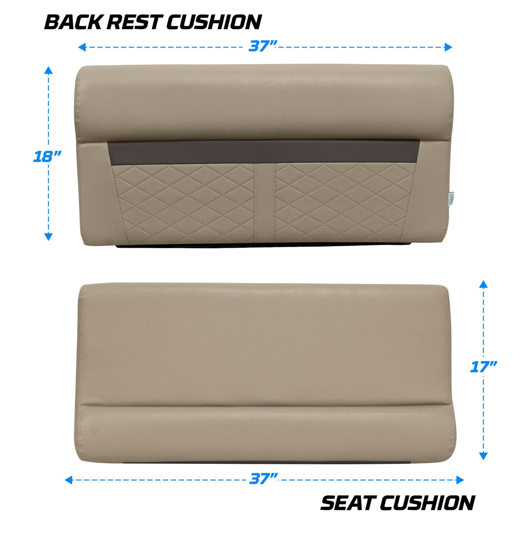 Wise DLX100 - DLX Series Pontoon 37" Bench Cushion Set DLX Pontoon Boatseats 