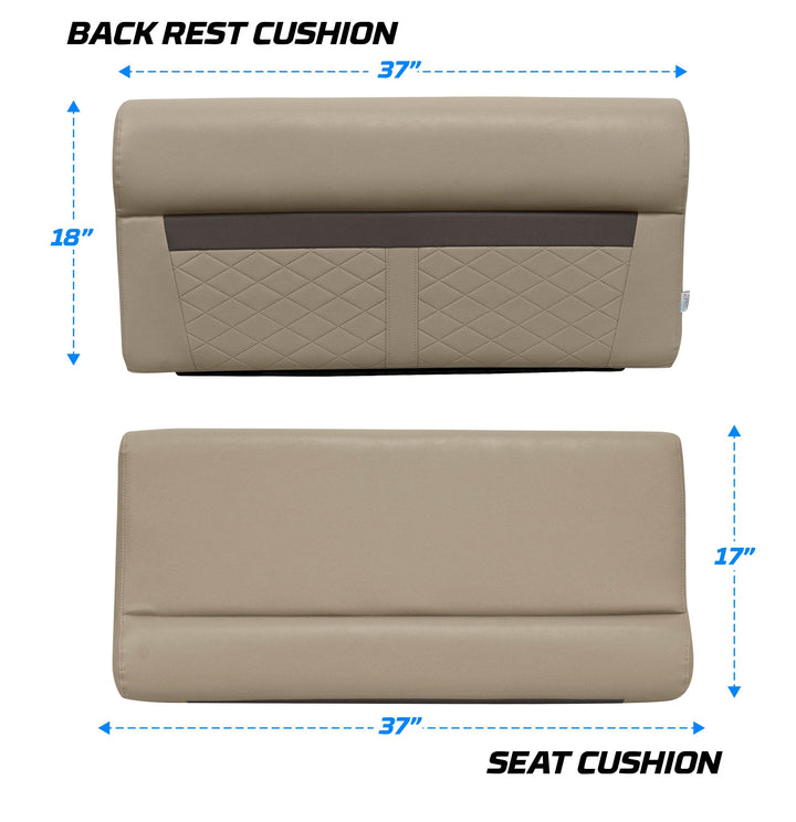 Wise DLX100 - DLX Series Pontoon 37" Bench Cushion Set DLX Pontoon Boatseats 