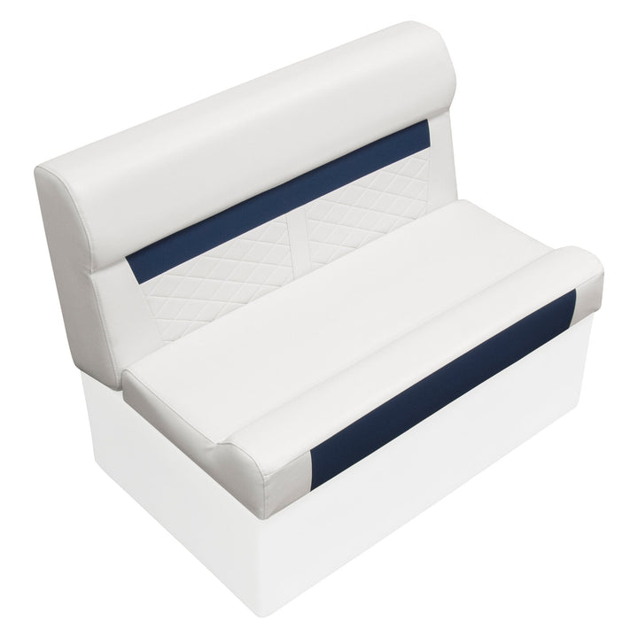 Wise DLX100 - DLX Series Pontoon 37" Bench Cushion Set DLX Pontoon Boatseats White • Mariner Blue 