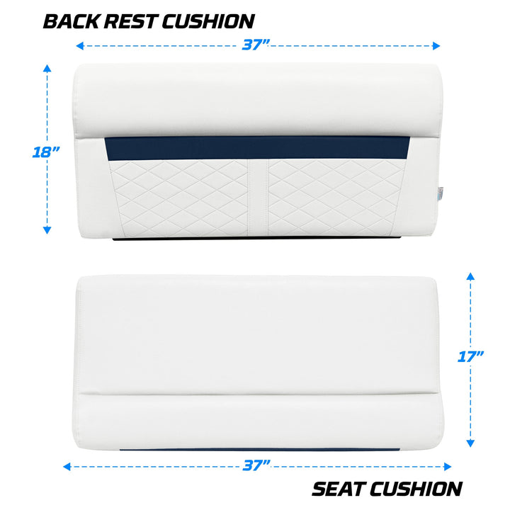 Wise DLX100 - DLX Series Pontoon 37" Bench Cushion Set DLX Pontoon Boatseats 