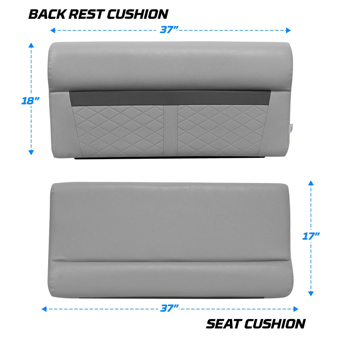 Wise DLX100 - DLX Series Pontoon 37" Bench Cushion Set DLX Pontoon Boatseats 