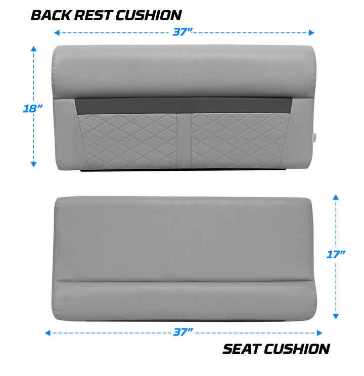 Wise DLX100 - DLX Series Pontoon 37" Bench Cushion Set DLX Pontoon Boatseats 