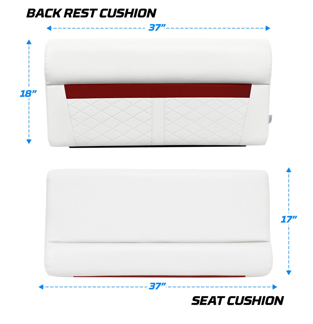 Wise DLX100 - DLX Series Pontoon 37" Bench Cushion Set DLX Pontoon Boatseats 