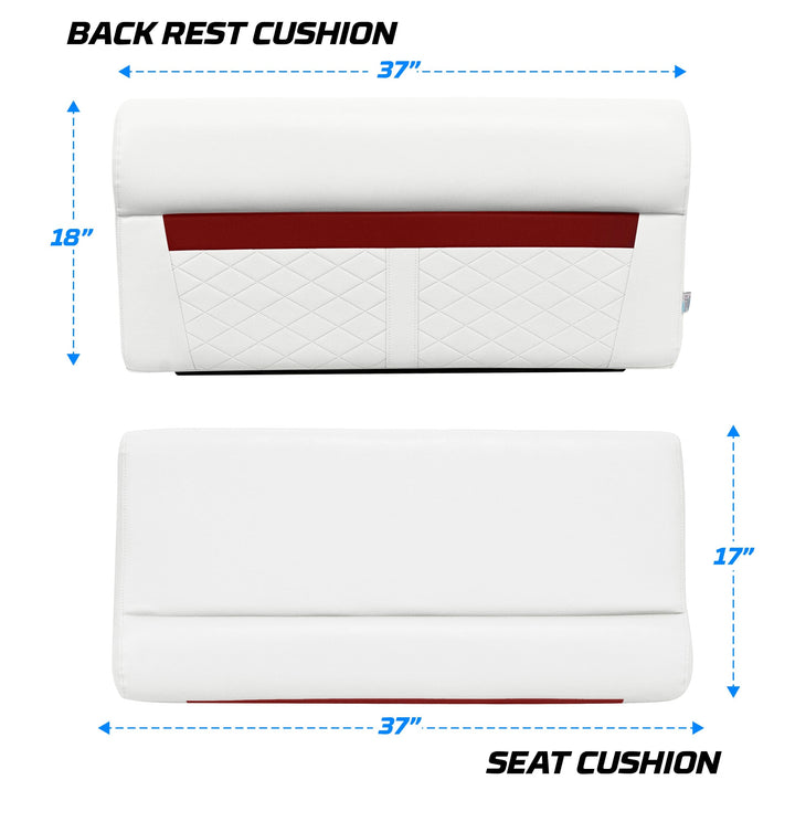 Wise DLX100 - DLX Series Pontoon 37" Bench Cushion Set DLX Pontoon Boatseats 