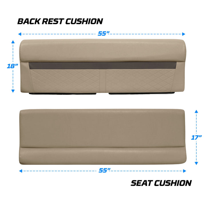 Wise DLX106 - DLX Series Pontoon 55" Bench Cushion Set DLX Pontoon Boatseats 