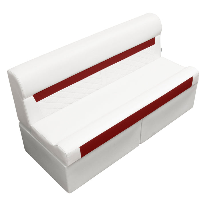 Wise DLX106 - DLX Series Pontoon 55" Bench Cushion & Base Package DLX Pontoon Boatseats White • Crimson Red 